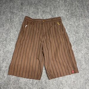 Hawk Boys Striped Cargo‎ Shorts Brown Cotton Polyester Size 16